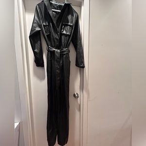 Naked Wardrobe Faux Leather Jumpsuit #nakedwardrobeveganjumpsuit #nakedwardrobe